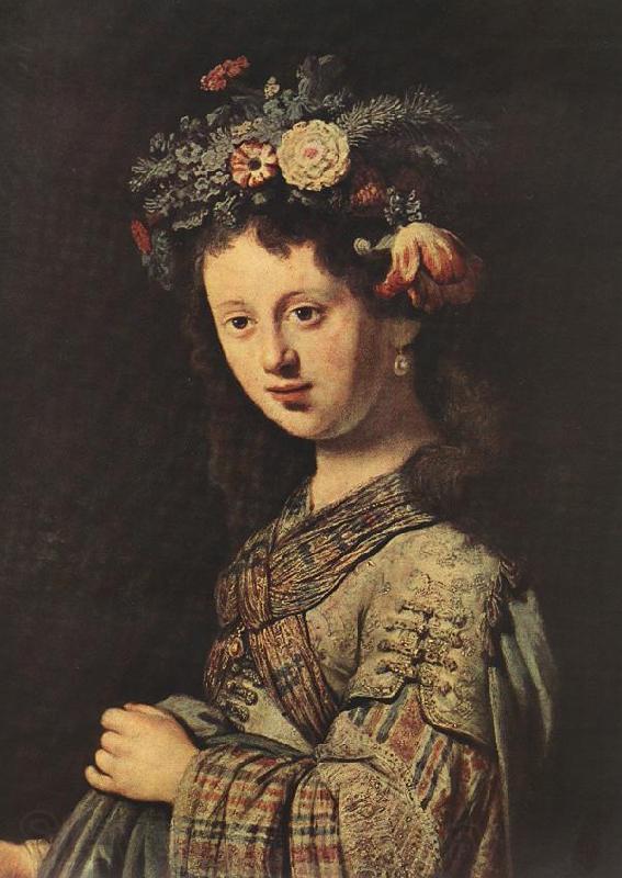 REMBRANDT Harmenszoon van Rijn Saskia as Flora (detail) dh